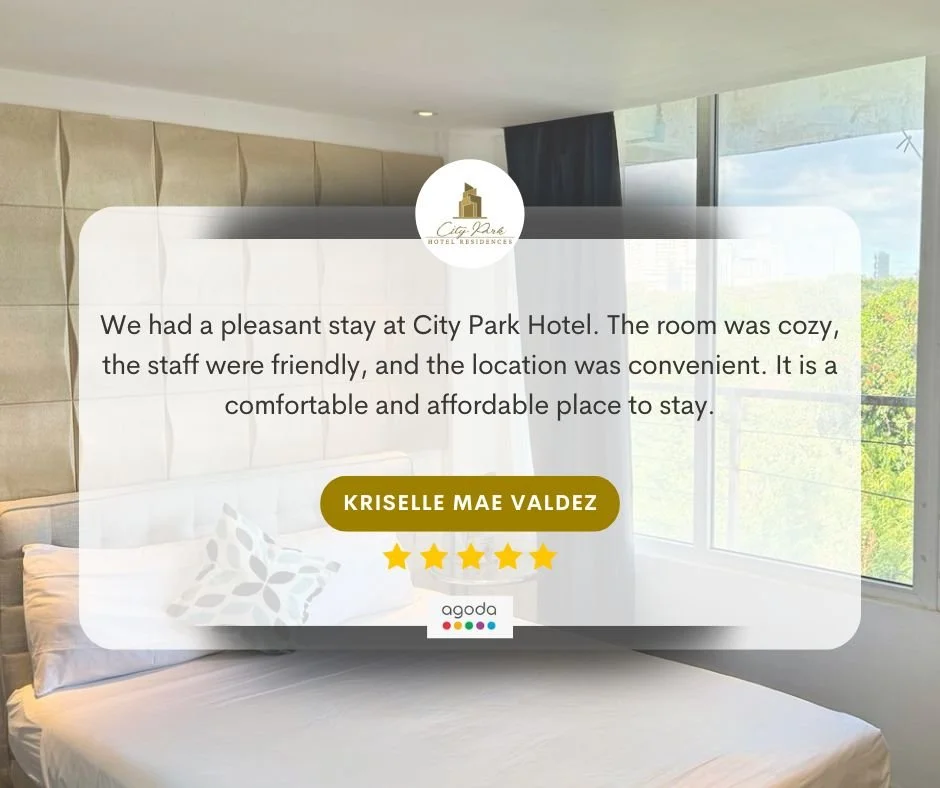 Grateful hearts, happy guests 💙✨
Thank you for your kind words. 

#GuestReview #BGCStay #CityParkHotel #TaguigStaycation #NearBGC #AffordableHotel

📍 B86 L21 Bayani Road, Brgy. Western Bicutan, Taguig
📞 0917-505-2232 | 📧 cityparkhotelmanila@gmail