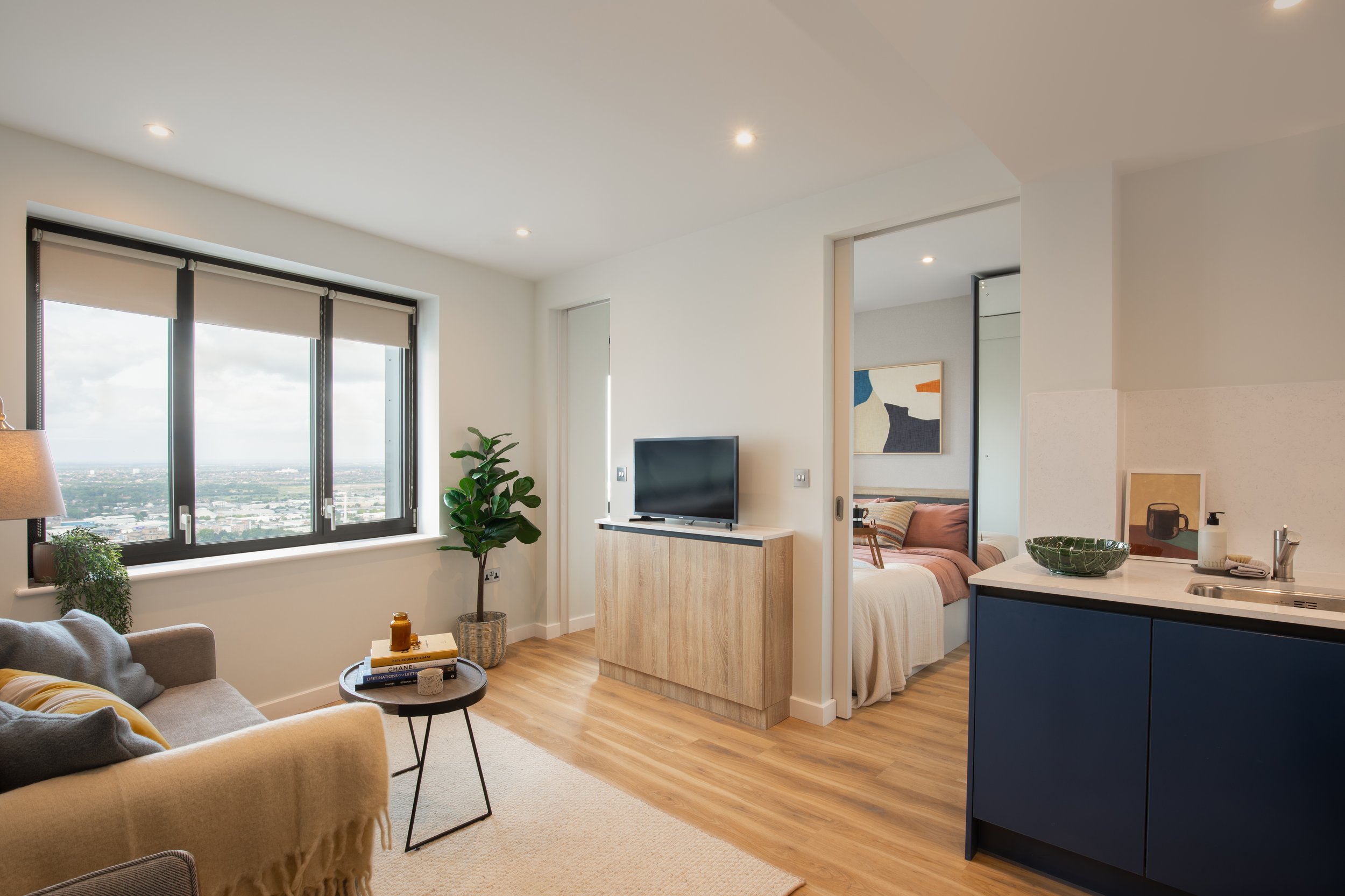 1 Bed Tyrolean Blue Living Kitchen Area.jpg