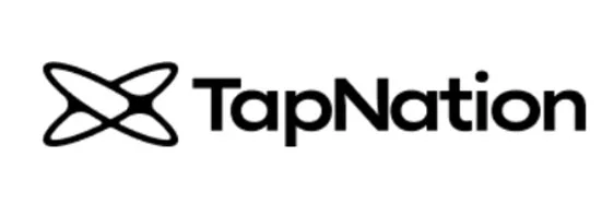 Logo TapNation avec un symbole abstrait noir et le nom en texte.
