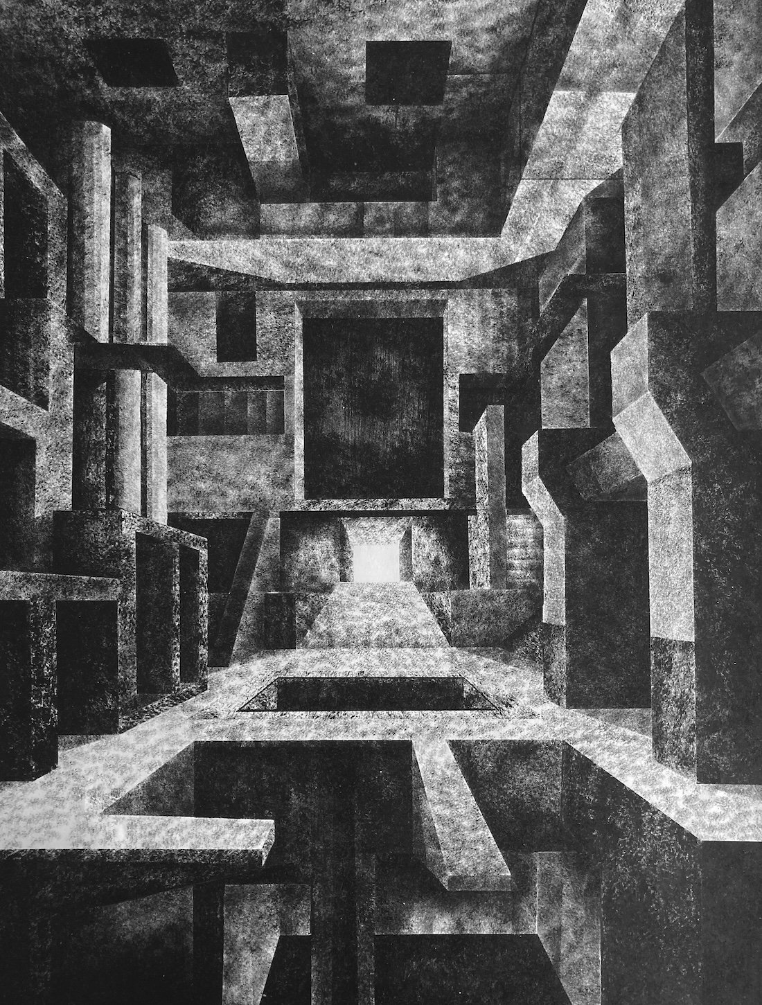 Chambre froide, encre de chine sur papier, 60x50cm, 2014