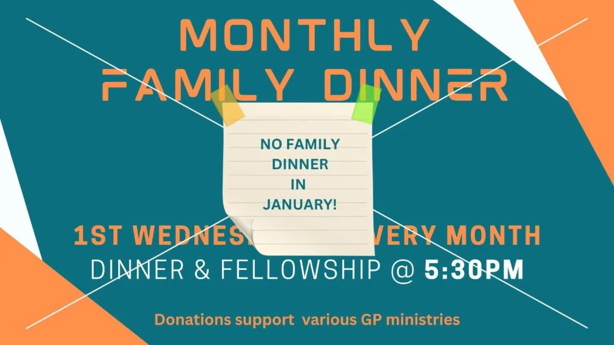 NO Family Dinner in January!!