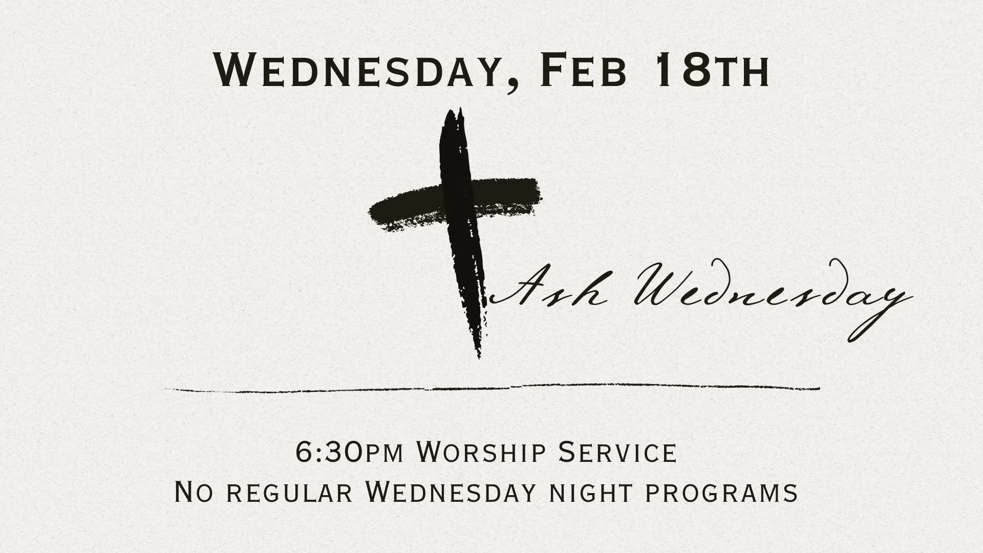 Ash Wednesday Service