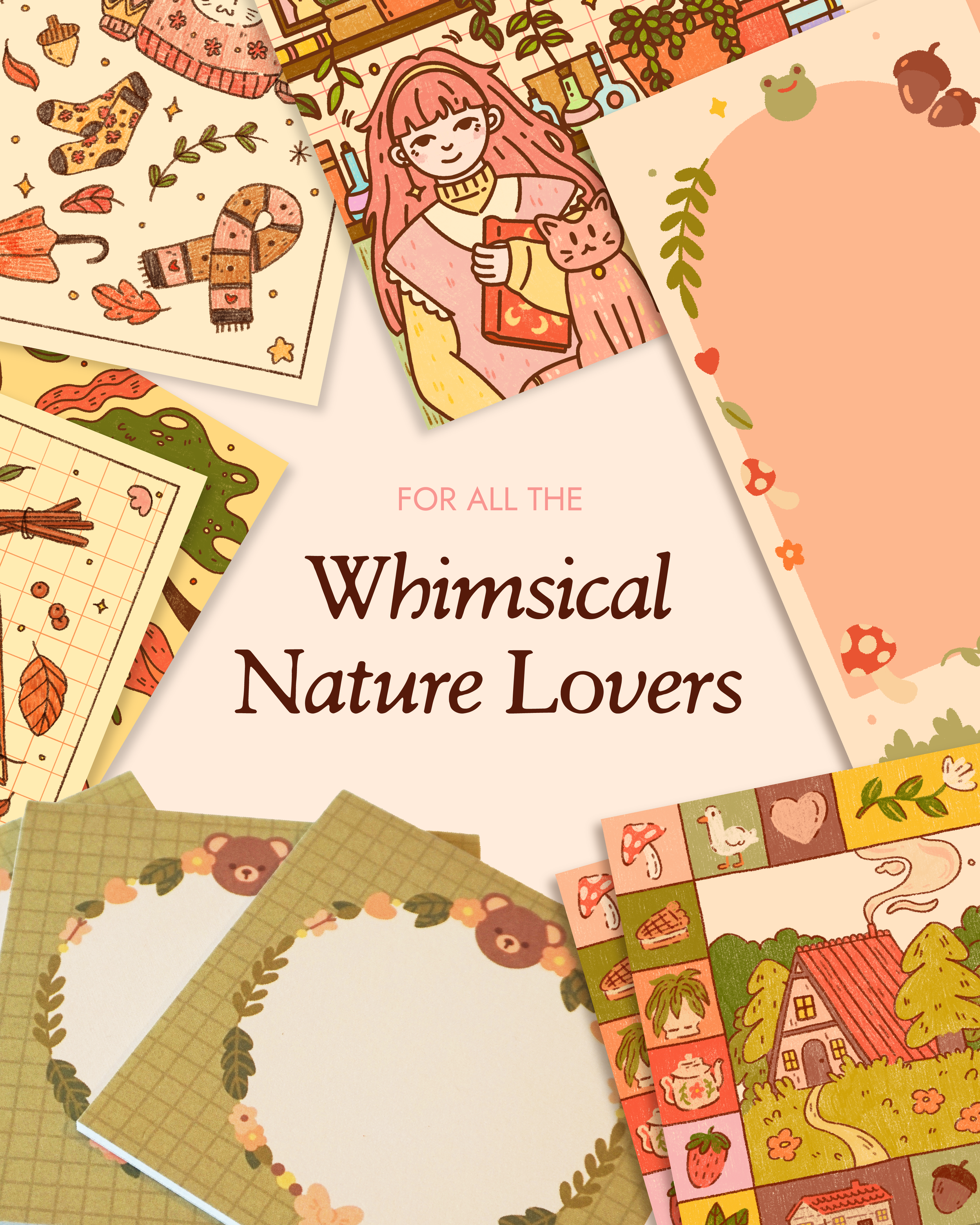 Art for Whimsical Nature Lovers - Notepads, Art Prints