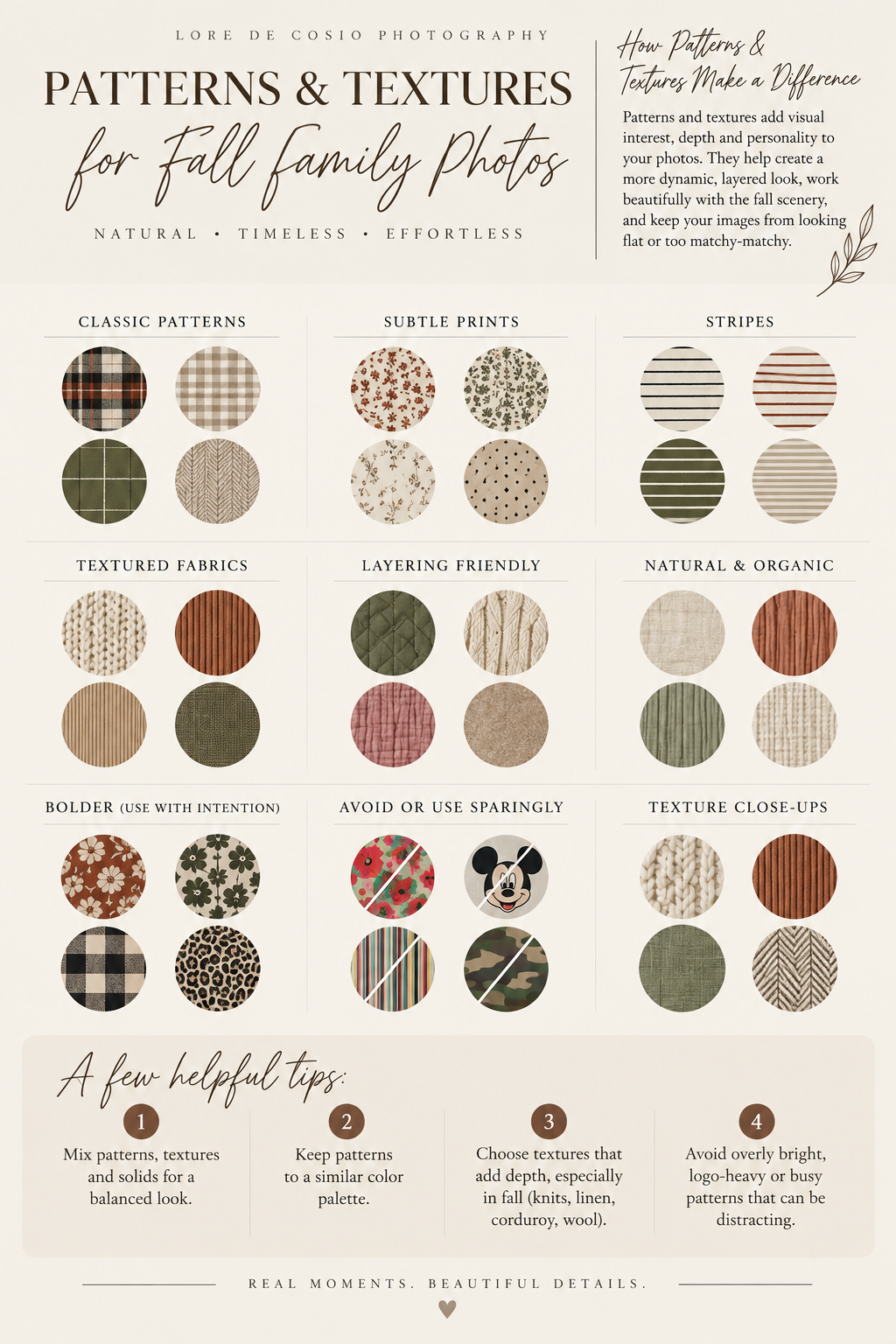 Patterns and textures to wear for fall family photos