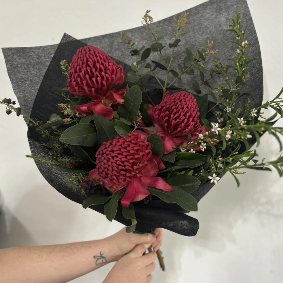 WARATAHS 
Locally grown 👌 
Australian 👌

Available now in store or order online or give us a call 🤙

Open until 6pm today (Friday). 

#florist #localflowerdelivery #ferntreegully #belgrave #tecoma #waratah #waratahs #australianflowers #locallygrow