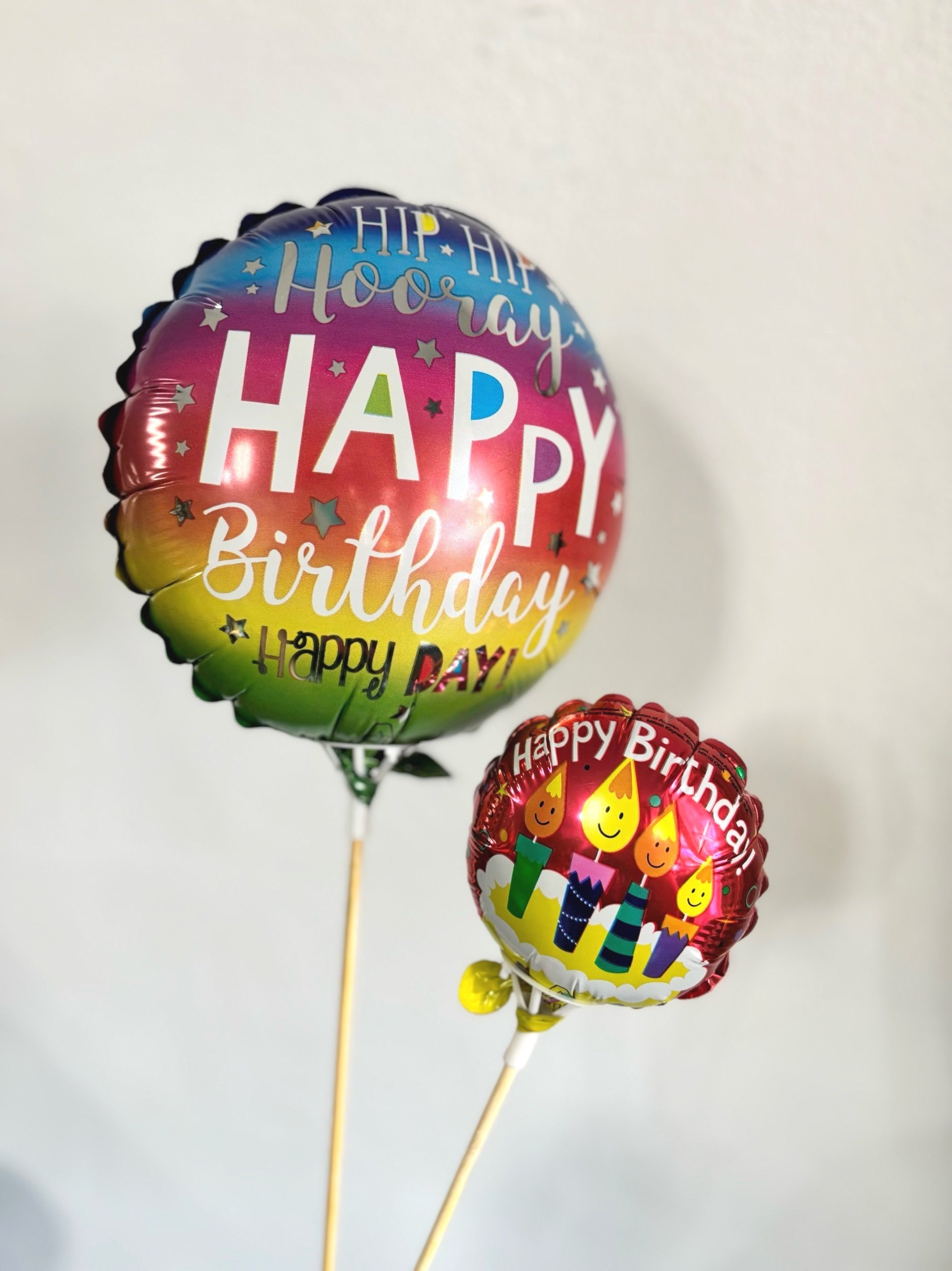 Happy birthday stick balloons