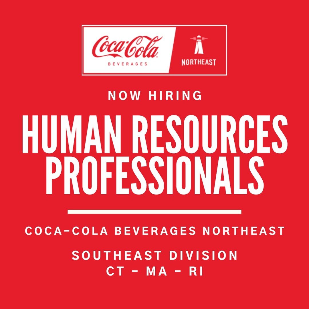 🌟 Join our team at Coca-Cola Beverages Northeast! 🌟

Both of these HR roles will sit in South Windsor, CT and travel 2-3 days/wk throughout the Southeast Division (Providence, RI; Naugatuck, CT; Westborough, MA; Greenfield, MA; Waterford, CT).

👥 