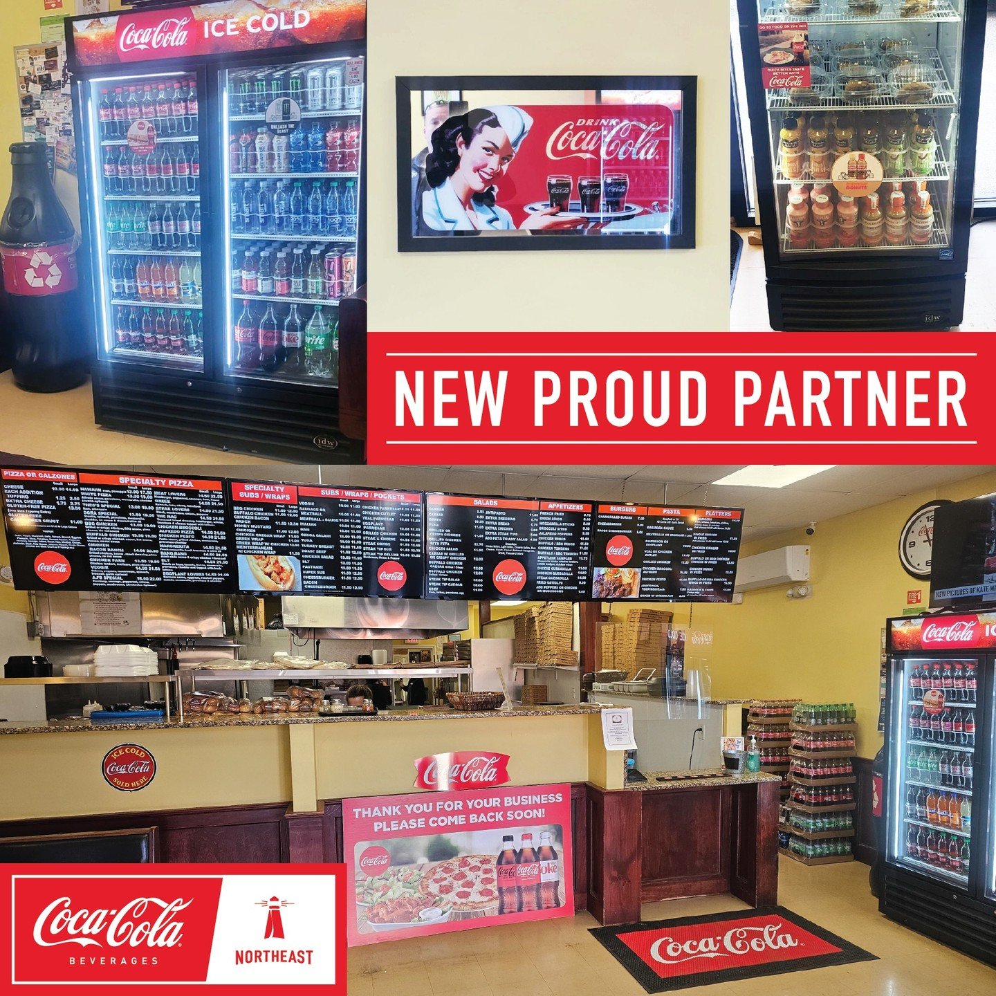 New Proud Partner!! Aj&rsquo;s Pizzaria in West Boylston, MA is now serving Coca-Cola products. Welcome to the Coke Northeast customer family!

Aj&rsquo;s Pizzaria
67 W Boylston St, West Boylston, MA
www.ajspizzeriamenu.com 

 #CokeNortheast #NewProu