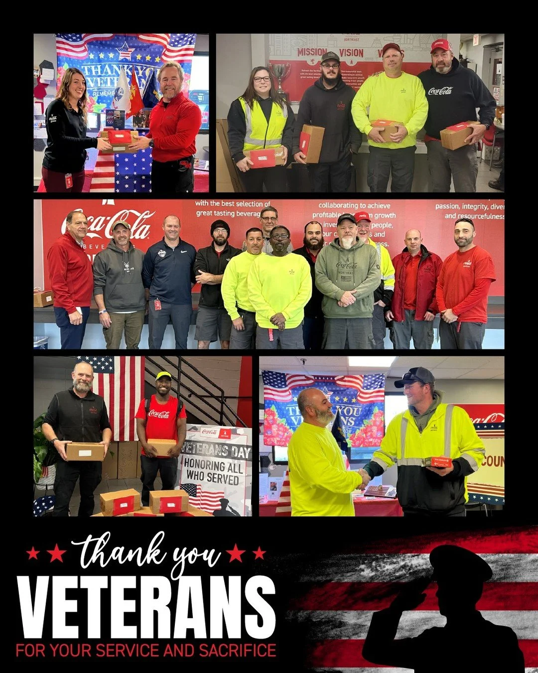 Today we pause to honor and thank our Veterans for their courageous and selfless dedication to our country. We especially want to recognize and extend our heartfelt gratitude and appreciation to every Coke Northeast team member who has proudly served