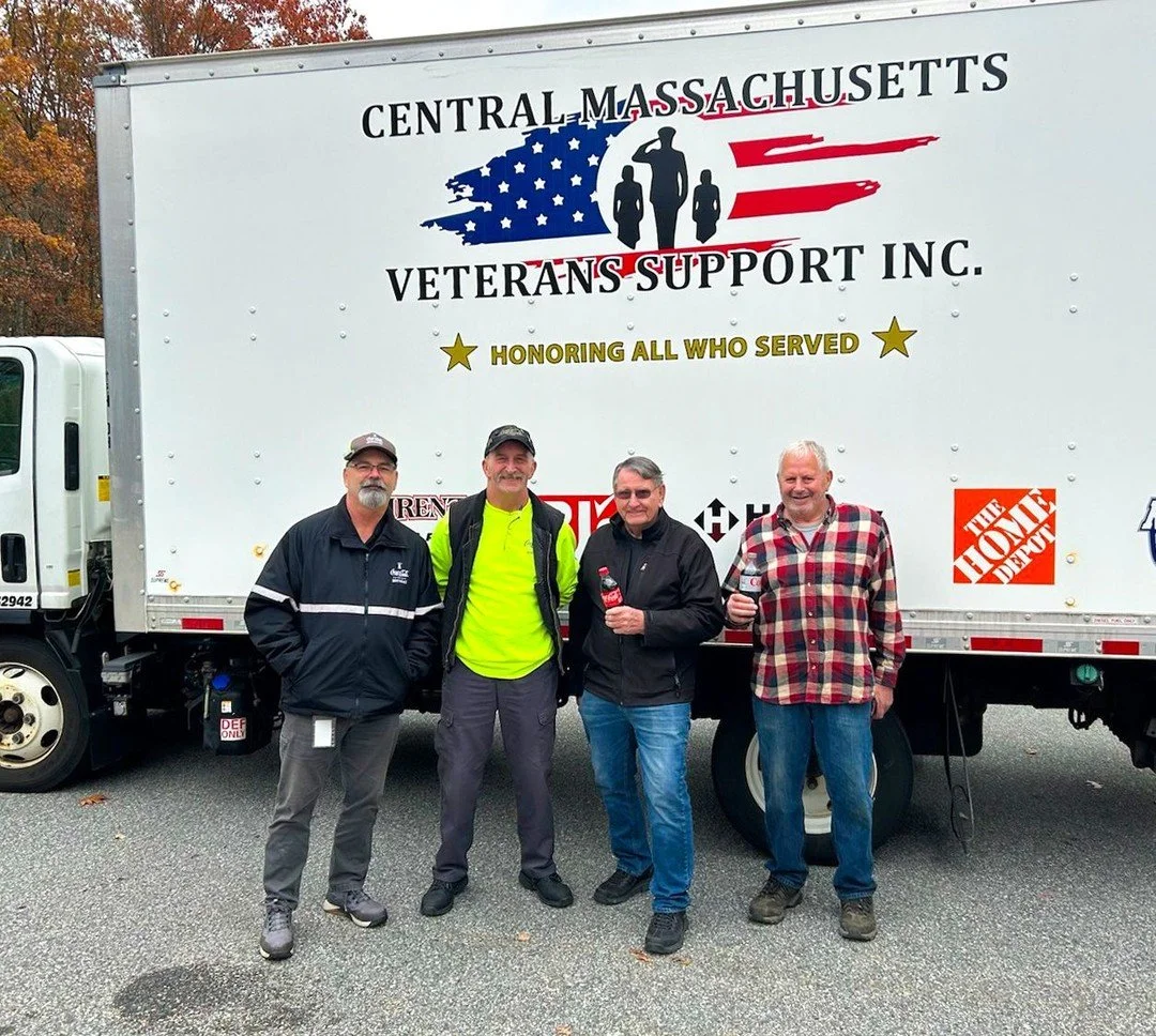 Our Westboro Sales Center has partnered with Central Massachusetts Veterans Support Inc. to provide beverages to local Veterans in need. Pictured here are two of our own Veterans, Doug Vallee and Robert Baker, alongside dedicated volunteers from the 