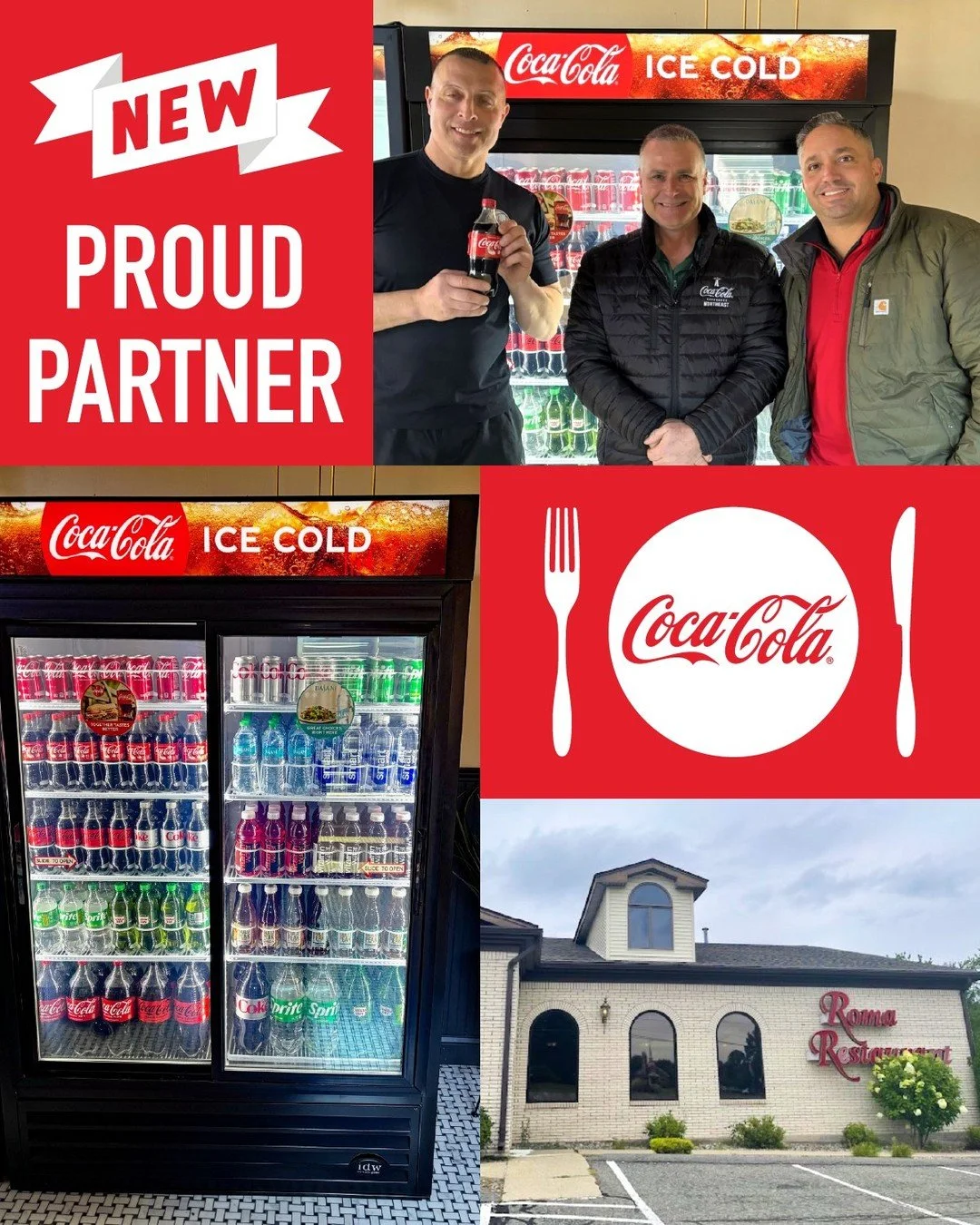 New Proud Partner!! Roma Restaurant in Southwick, MA is now proudly serving Coca-Cola products. We are excited for our partnership and welcome them to the Coke Northeast customer family.

Roma Restaurant
561 College Highway, Southwick, MA
https://rom