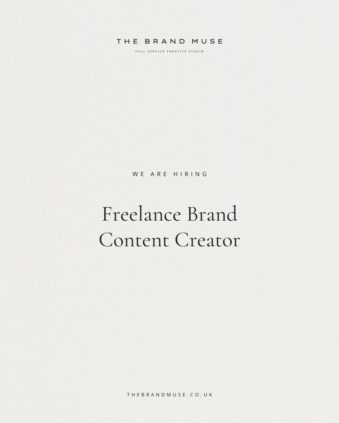 HIRING // We&rsquo;re looking for a Freelance Brand Content Creator to join us at The Brand Muse and help shape the way our studio shows up online.⁠
⁠
This is a hands-on creative role for someone who enjoys storytelling through visual content, captur