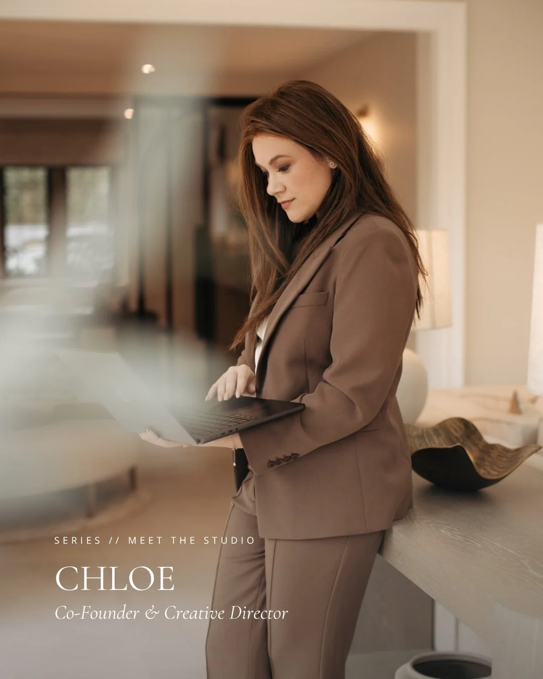 Meet the studio series // starting with the one who probably should have taken the day off but is here instead.

Chloe. Co-Founder &amp; Creative Director. She&rsquo;s the one who insists on printing things off to think, has 47 tabs open at any given