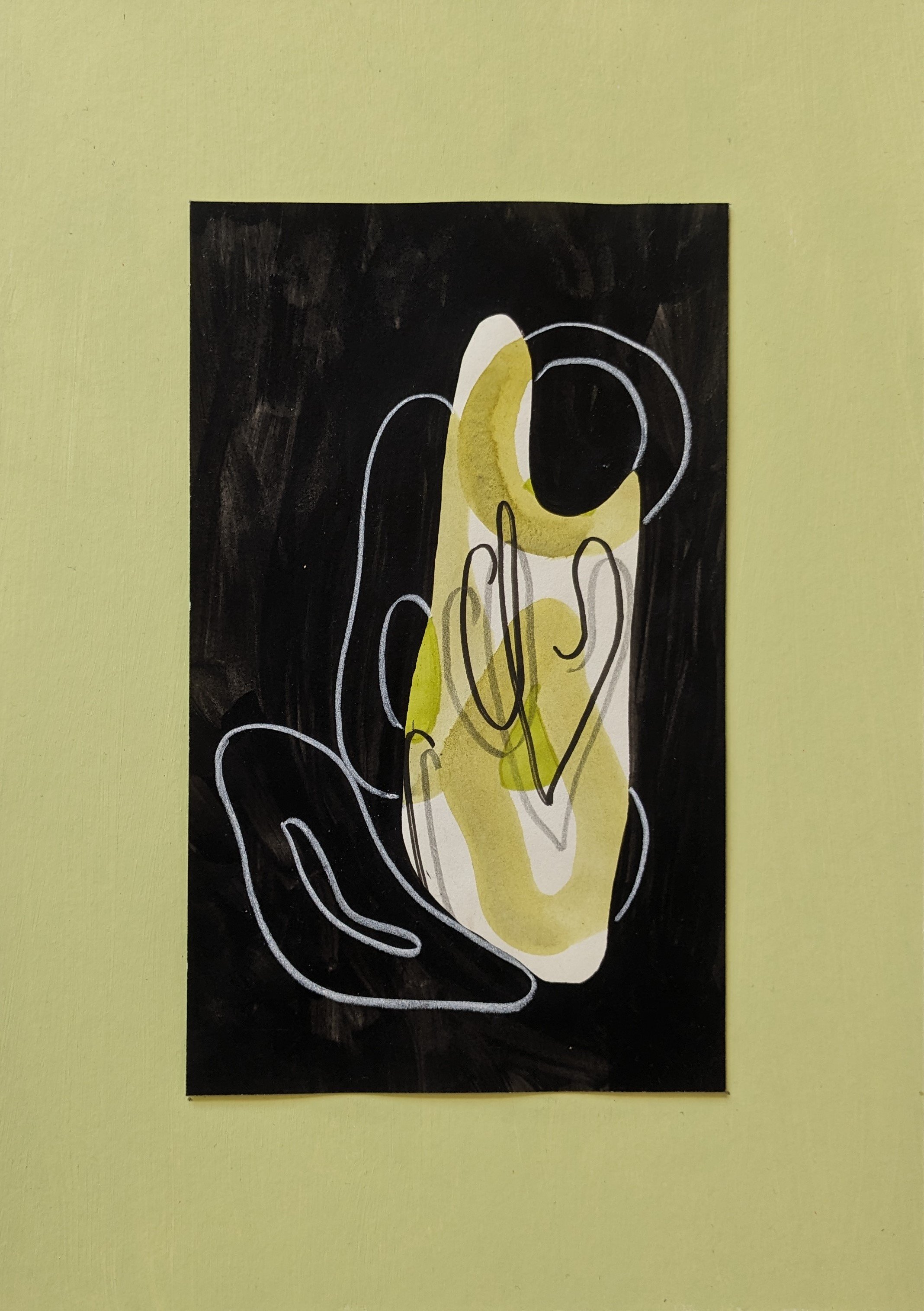 A Little Pick Me Up, mixed media on paper, 12 x 19.8cm (A4 mount)