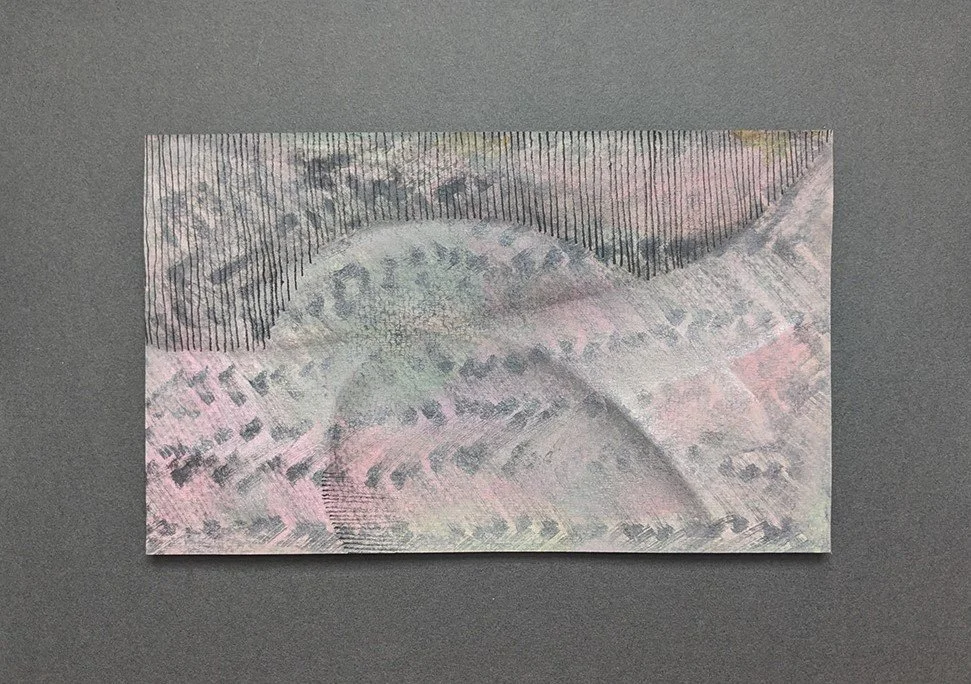 It's Not Really Anywhere, mixed media on paper, 20.2 x 12.3cm (A4 mount)