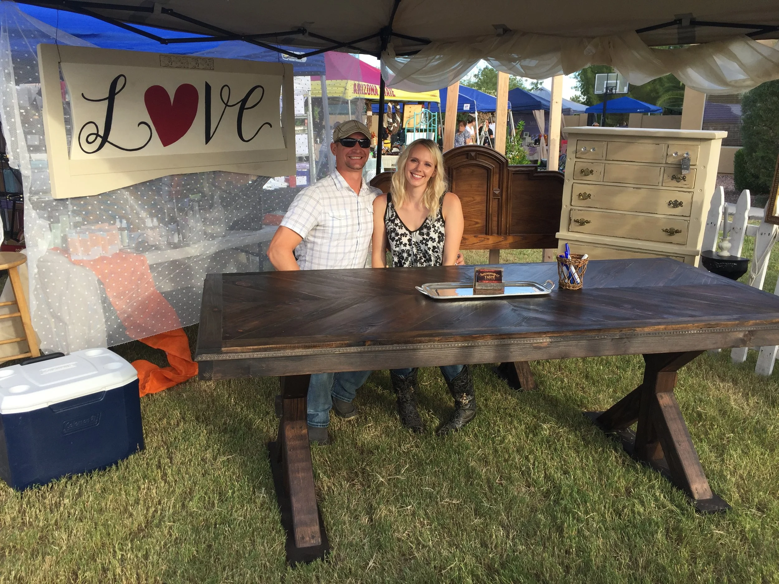 Husband and wife duo, Bronson and Dianna Cochran, owners of Champagne Taste Design in PC Beach Fl