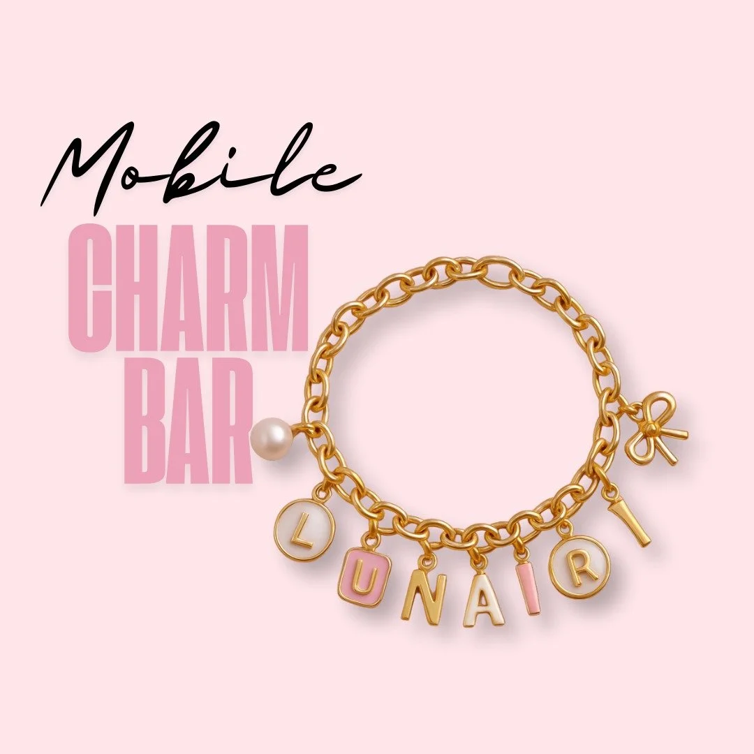 Bring a touch of charm to your next event (literally!) ✨

Lunairi offers a Mobile Charm Bar experience where guests can design their own custom bracelet or necklace on the spot. We come to you and create a beautiful, interactive setup complete with a