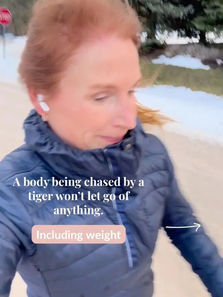 You are not a discipline problem. You are a nervous-system problem.

A body that thinks it is being chased &hellip;by deadlines, demands, broken sleep, the never-ending mental load &hellip;will not let go of weight. It cannot. That is biology, full s