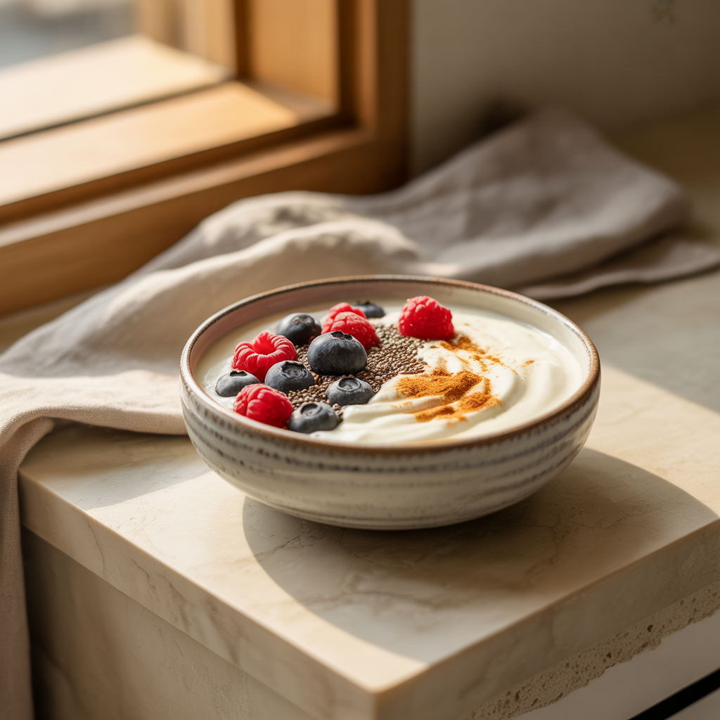 high  protein greek yogurt with berries