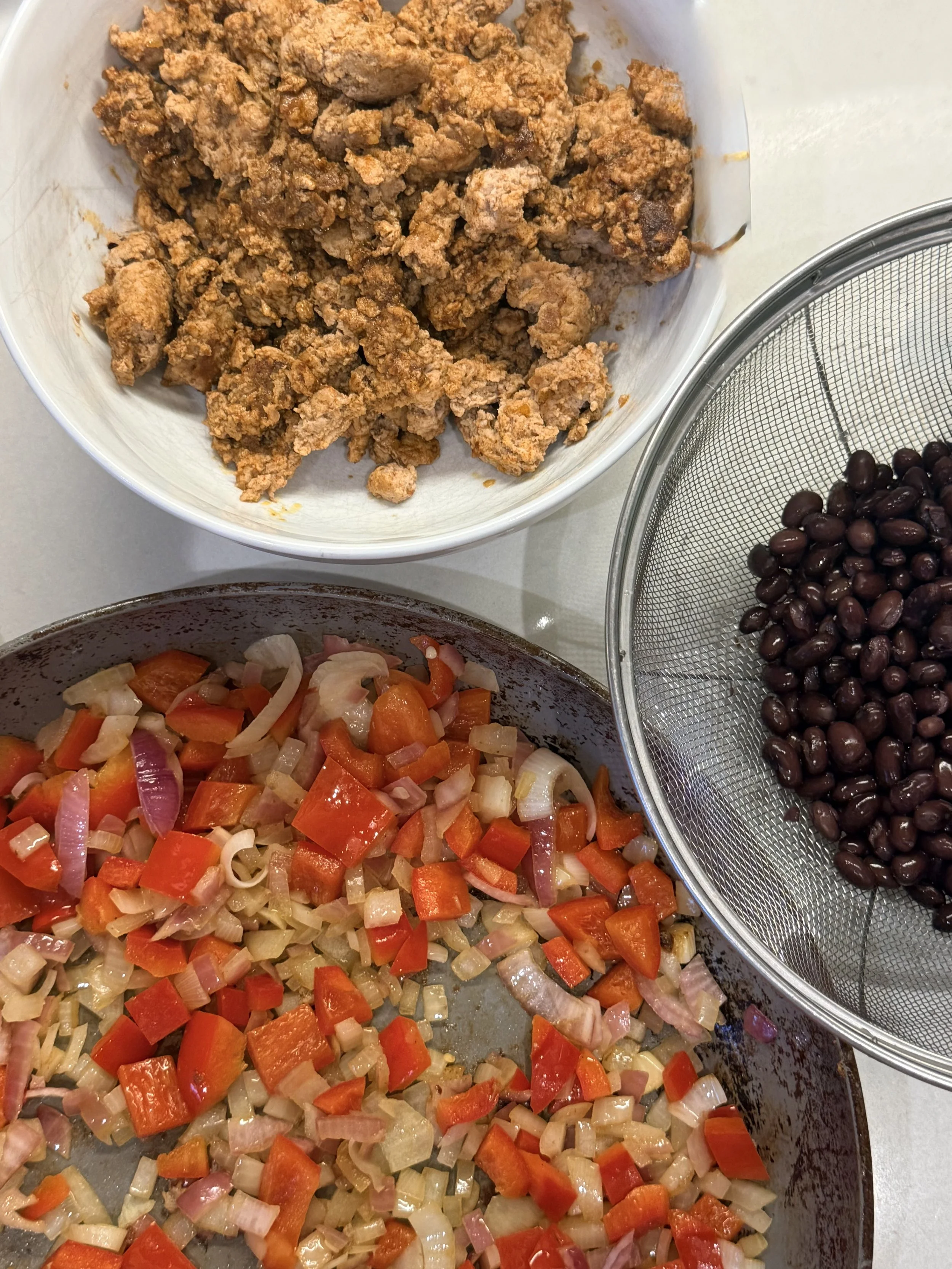 Components of turkey taco skillet