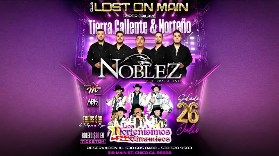 Los Noblez de Tierra Caliente + Los Norteñisimos Dinamitos en vivo en Downtown Chico
