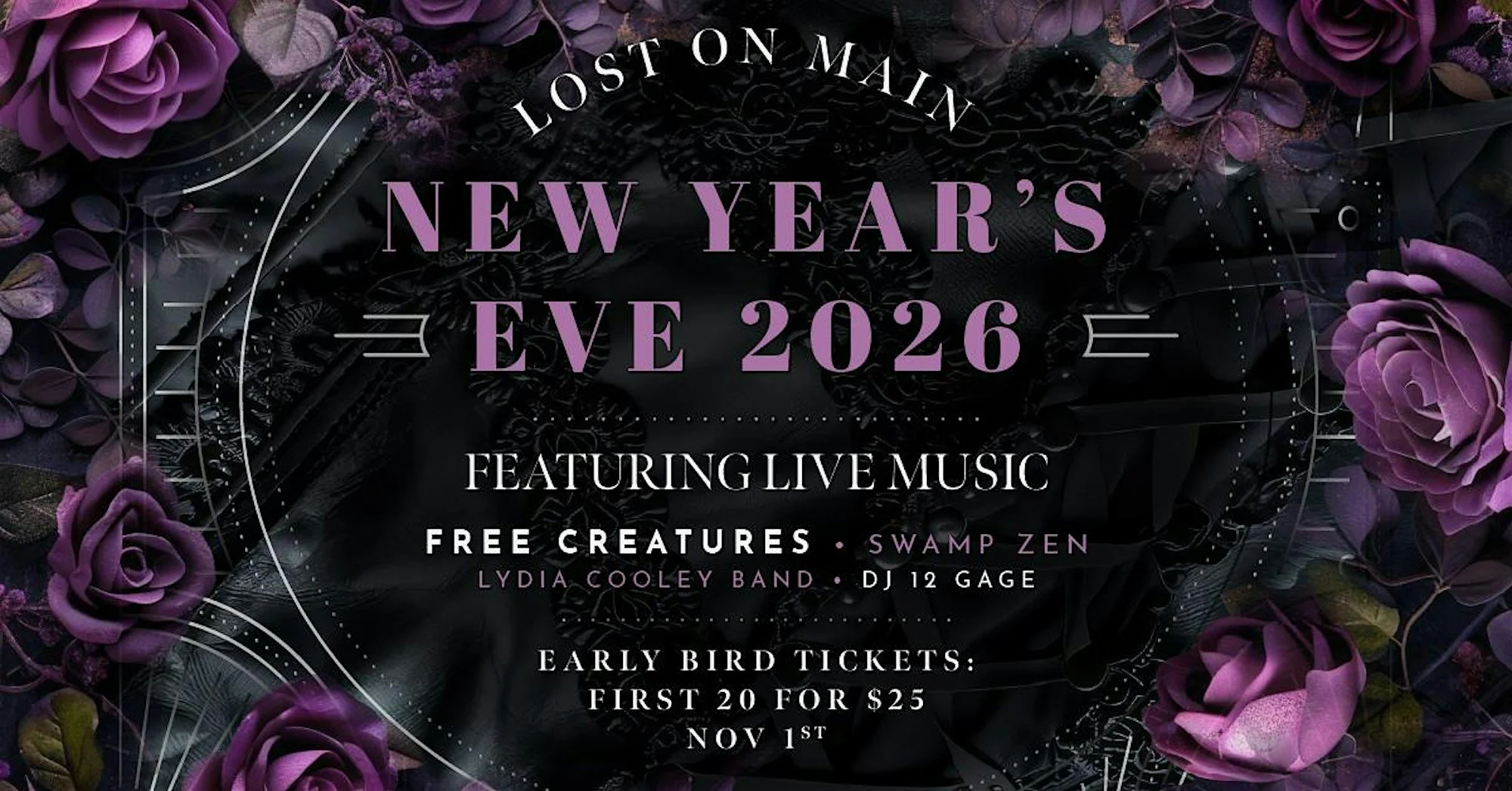 Lost on Main in downtown Chico, CA is THE place to be this New Year’s Eve in Chico! 3 killer bands, 1 epic DJ, and the best vibe in town. What a way to ring in 2026!🎉💃