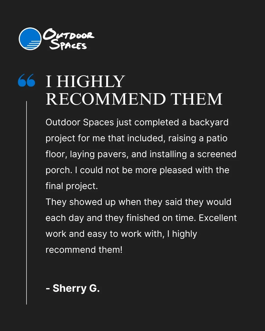 Hearing this never gets old.

We are grateful for clients like Sherry who trust us with their homes and their vision.

If you are thinking about transforming your outdoor space, we would love to start that conversation with you.

#LexingtonKY #Outdoo