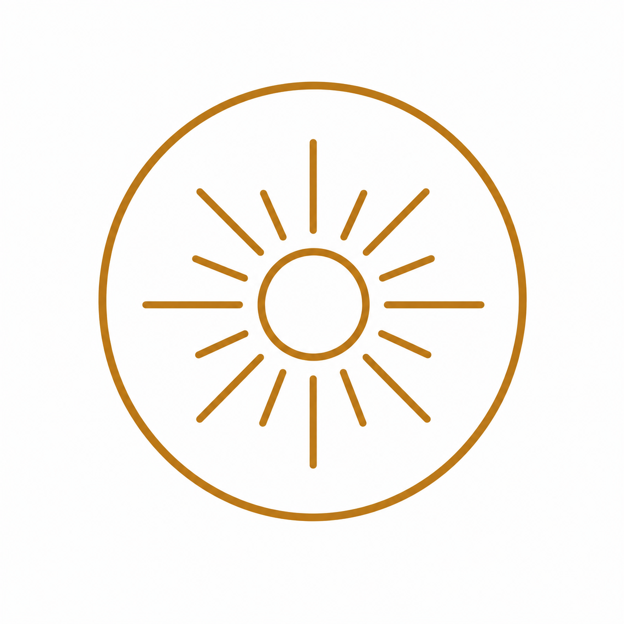 radiating lines icon representing creativity, cognition, and innovation