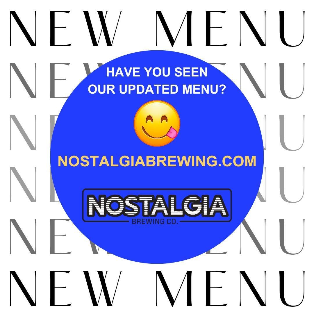 🚨 Menu Spotlight! #NostalgiaBrewing #FoodieFriday 🚨

🍴 Dive into our latest crave-worthy creations at Nostalgia Brewing Co! We've got your appetite covered with our refreshed lineup of eats that are just as exciting as our craft beer selection. 🍺