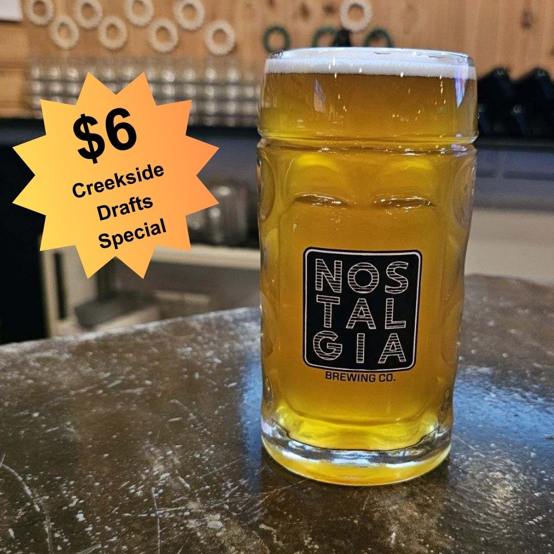 🌟 Tonight, First Friday shines at Nostalgia Brewing! Dive into the evening with our $6 Creekside drafts, brewed especially for our Gahanna locals and visiting craft beer aficionados. Join us for a night of exceptional beer, community spirit, and the