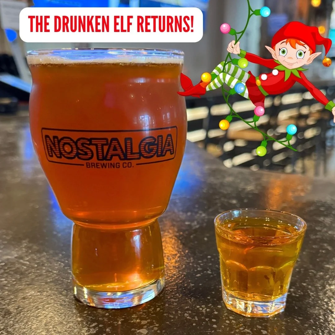 The Drunken Elves are officially back for the season! 🎄🍺 Our classic Christmas Ale returns with cozy notes of cinnamon, clove, and all-spice &mdash; the perfect holiday pint to warm up your spirit. Pair a shot of Fireball Whiskey for only $5!

Grab
