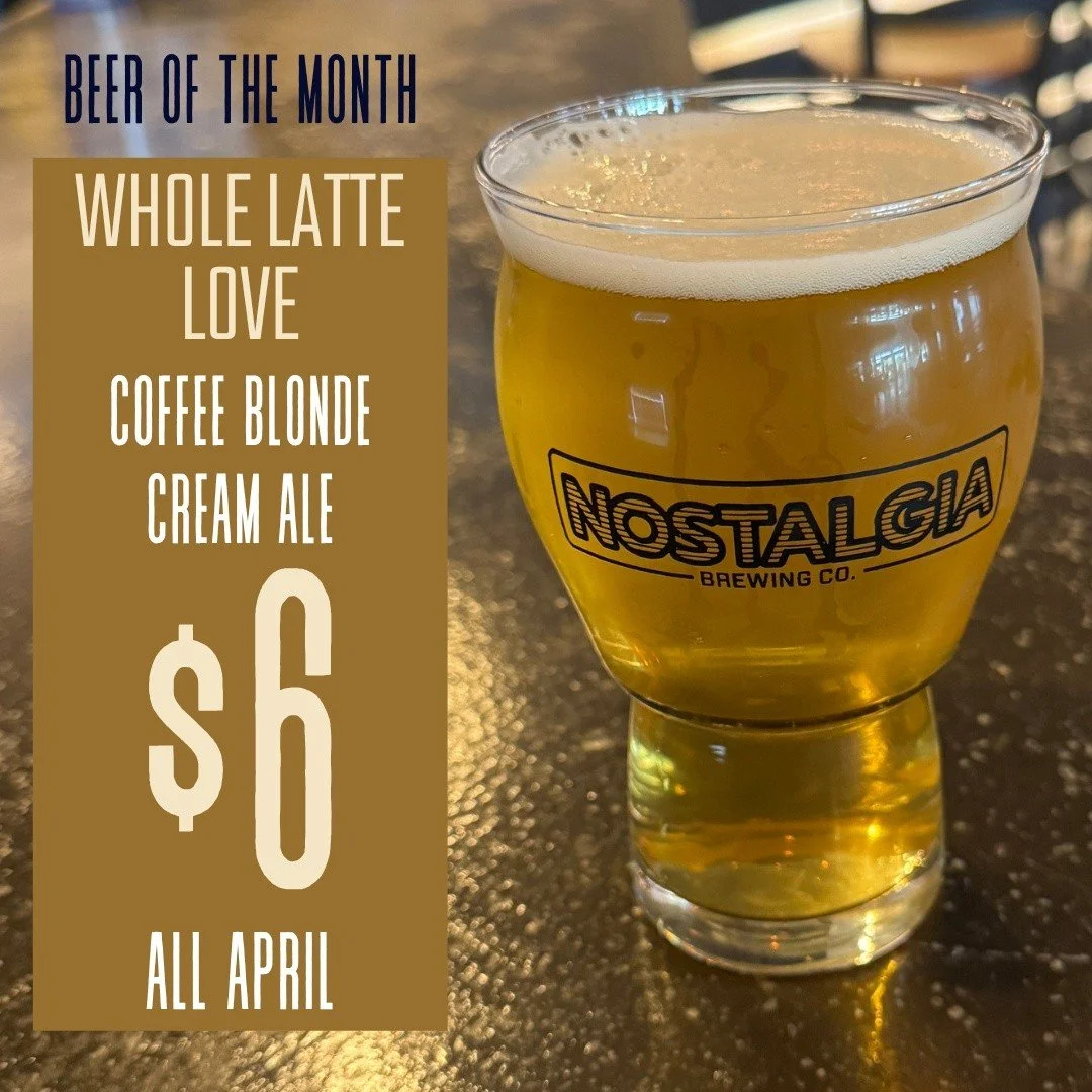 Our Beer of the Month is Whole Latte Love a Coffee Blonde Cream Ale that&rsquo;s light, smooth, and packed with just the right touch of coffee flavor.

Pair it with our Spicy CBR Sub (Chicken Bacon Ranch kicked up with pepperjack + chipotle ranch) an