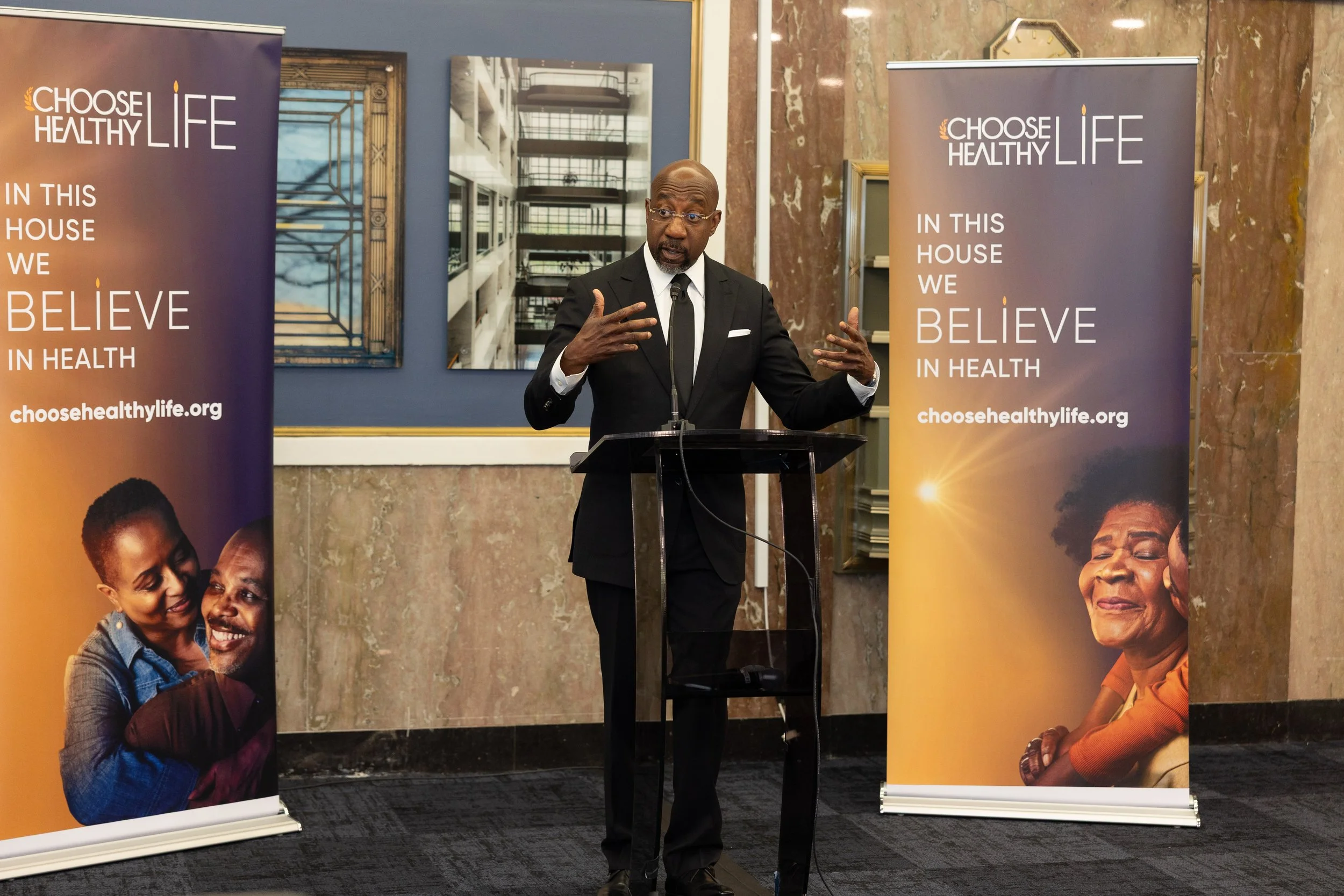 Sen. Raphael Warnock (GA) delivers remarks on health legislation