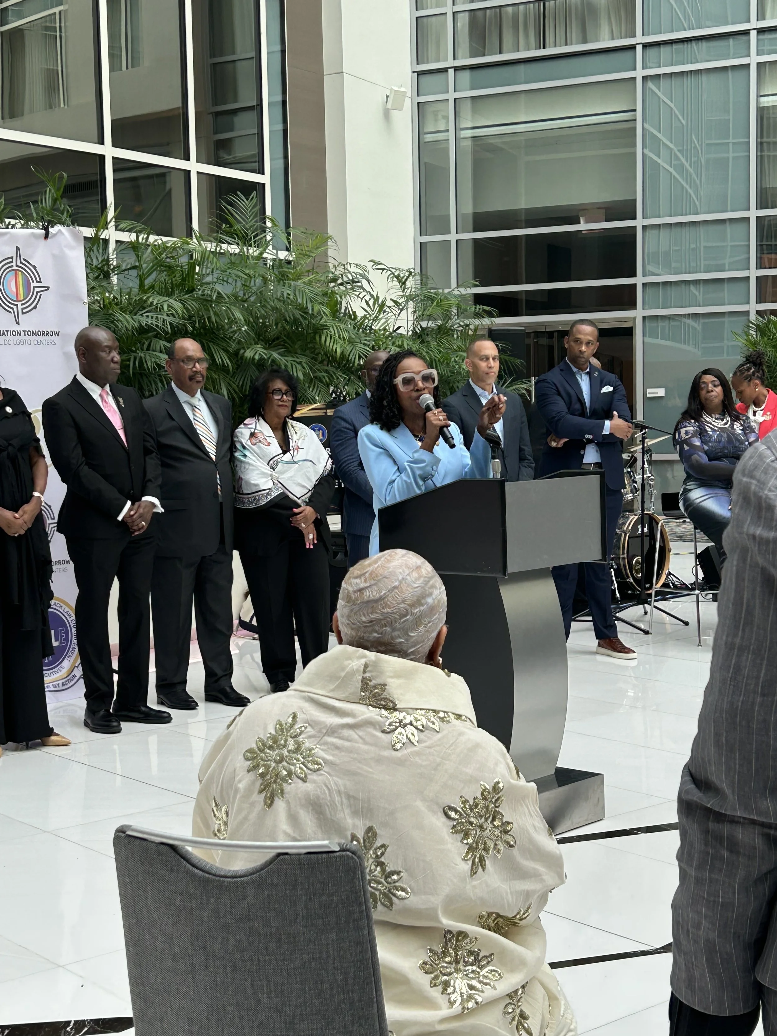 Rep. Yvette Clarke delivers remarks at the AACEO Reception