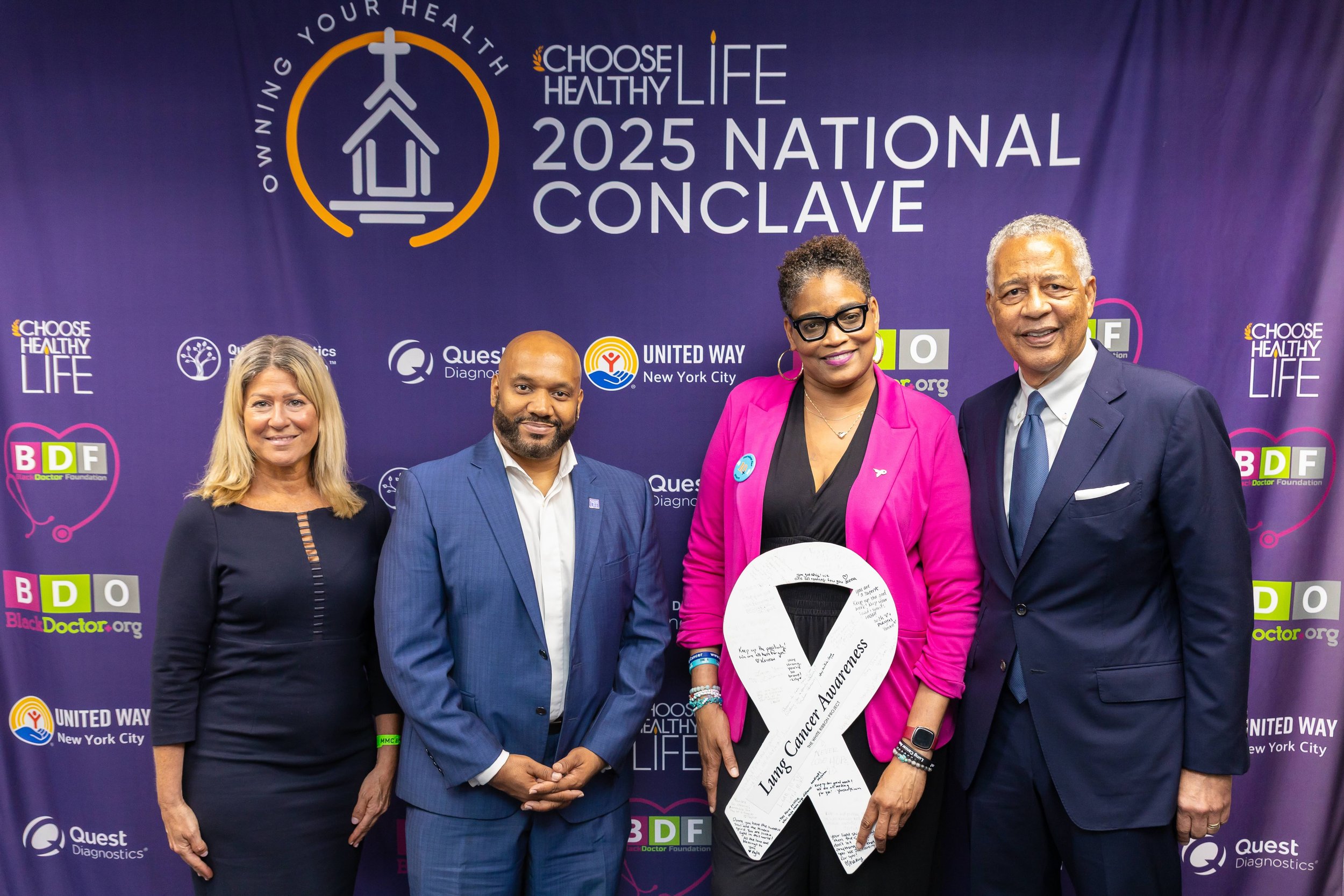 “Community Voices Against Cancer” panel participants with BlackDoctor.org Chief of Staff Shari Beagelman