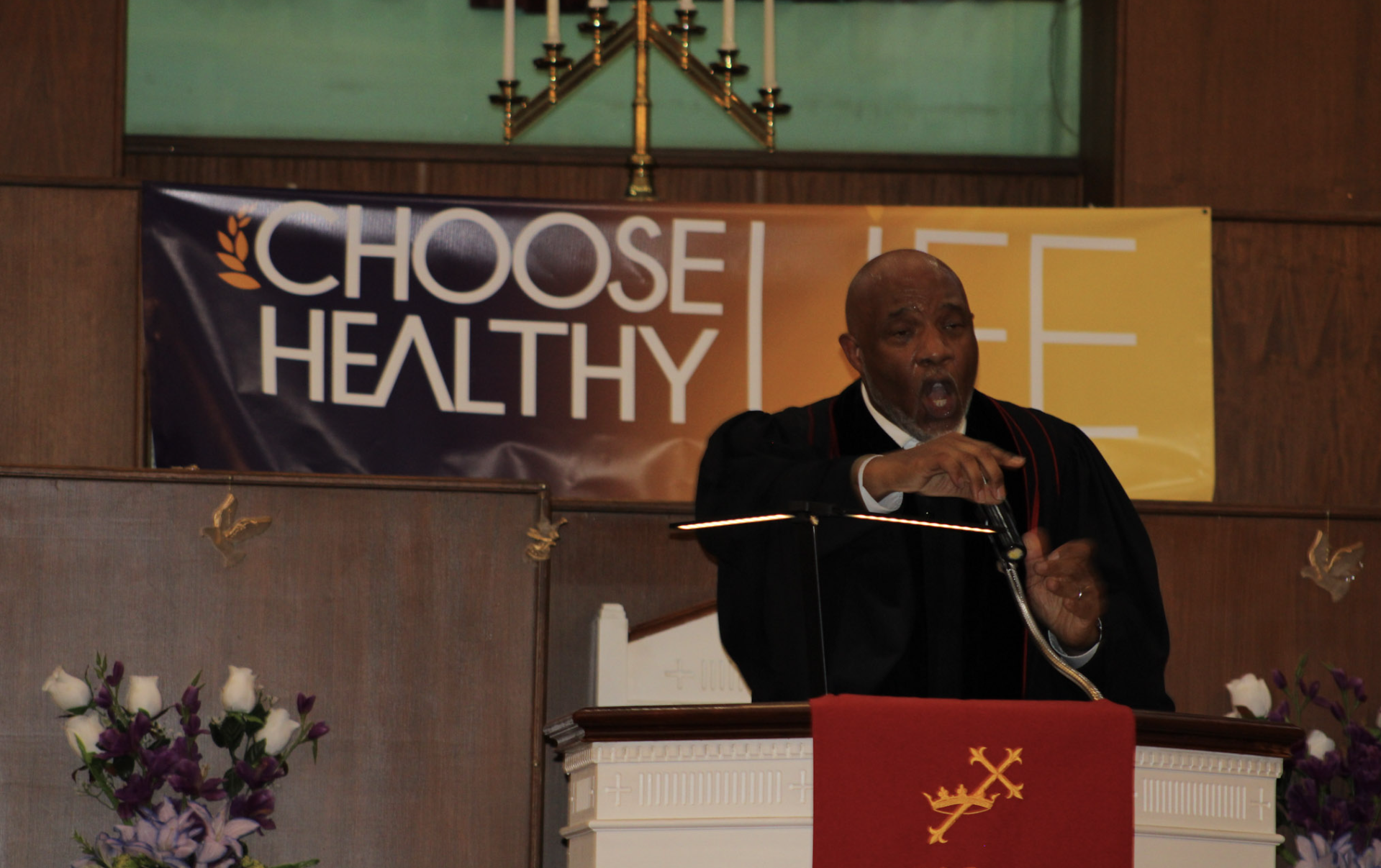   Rev. Sebrone O. Johnson  (Greater Harvest Church) delivers “ I AM the Good Shepherd”  John 10:11-18  