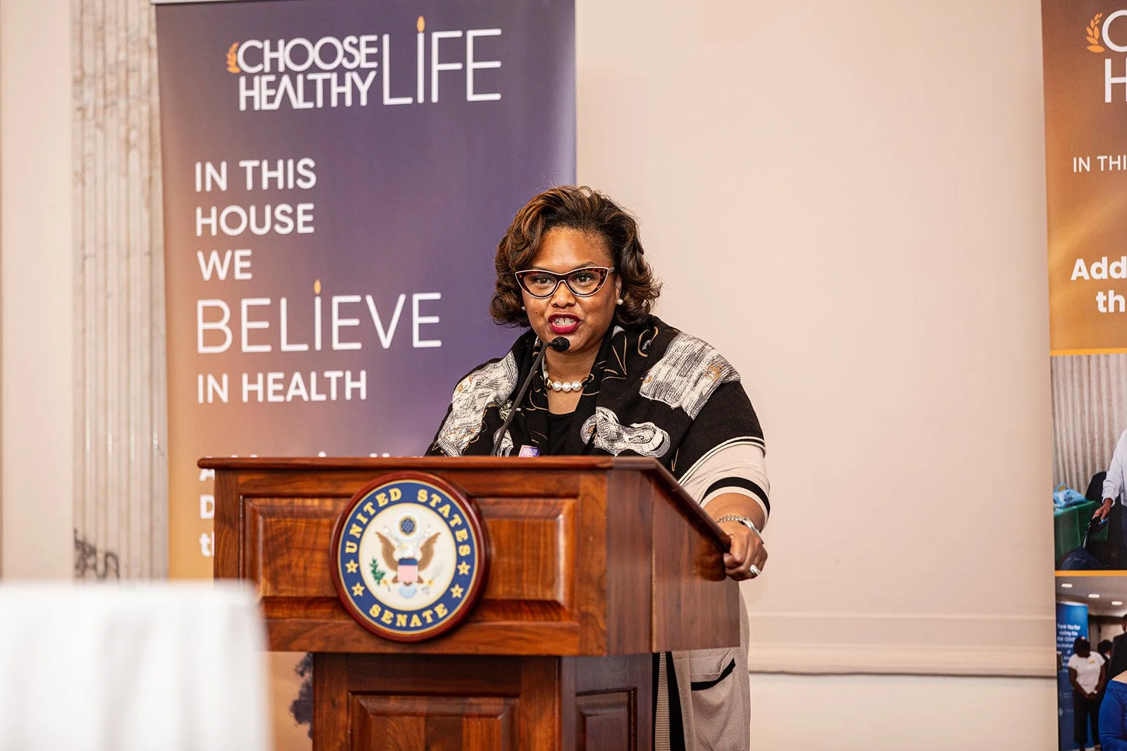 Choose Healthy Life President & CEO Rev. Kimberly Williams opens the event