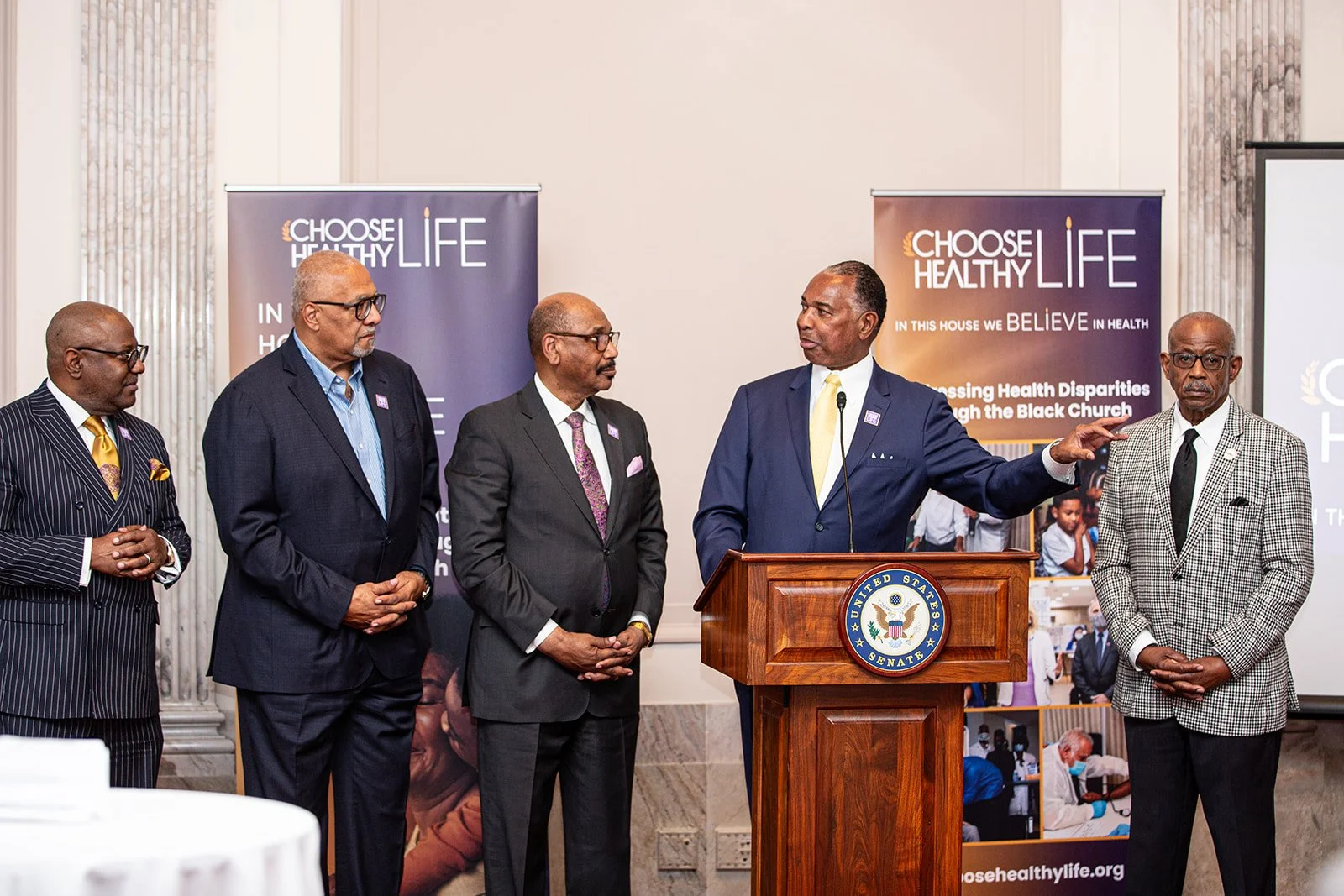Members of CHL's National Black Clergy Health Leadership Council in attendance (from left to right): Rev. Kendrick Curry (DC), Rev. Horace Sheffield III (Detroit), Rev. David Jefferson Sr. (Newark), Rev. Jacques A. DeGraff (NY), and Rev. Nelson River