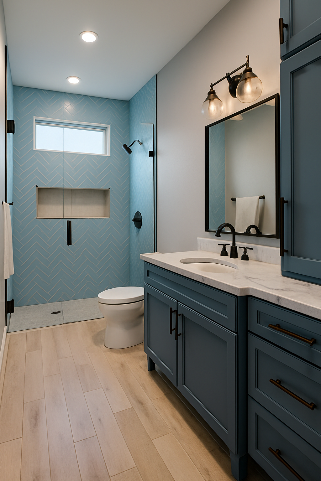 secondary bath blue tones