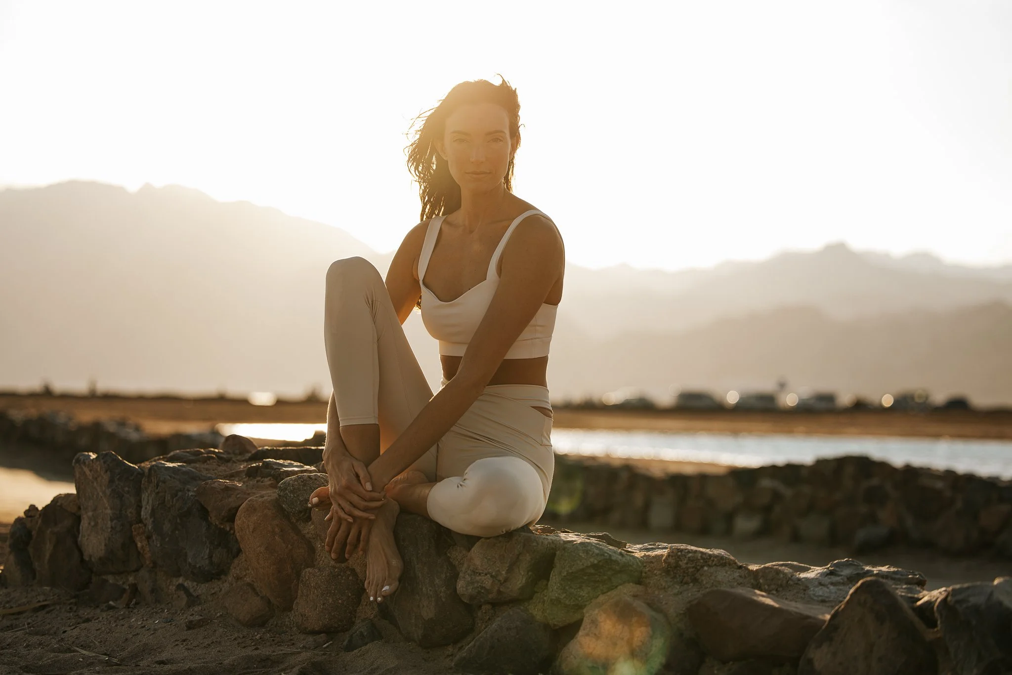 Sunset yoga session with Angelina Stolz Yoga at Lagoona beach - Dahab - South Sinai X Eslam Piko Studios Photography