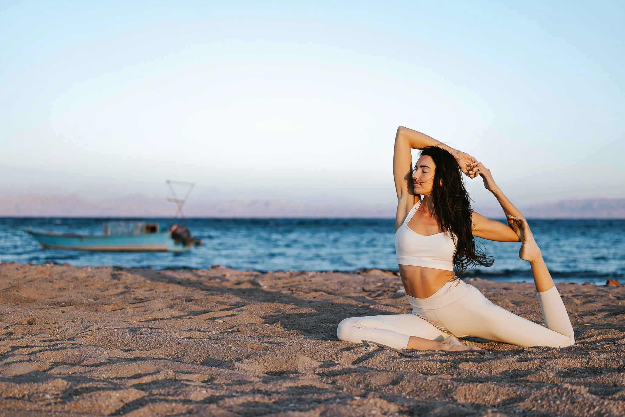 Sunset yoga session with Angelina Stolz Yoga at Lagoona beach - Dahab - South Sinai X Eslam Piko Studios Photography