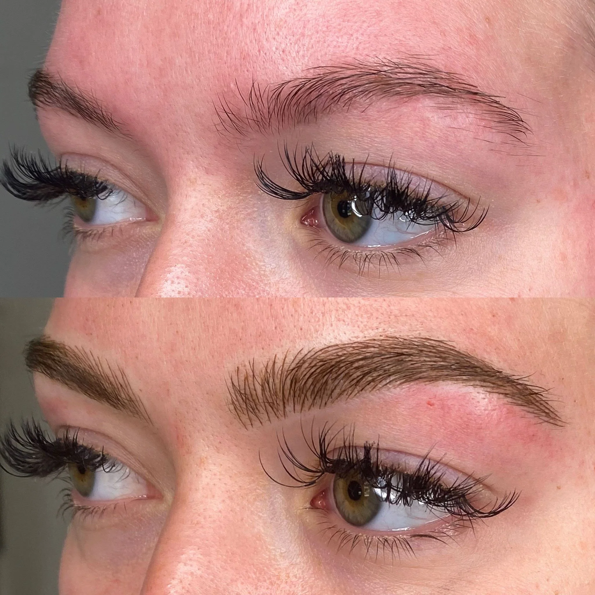 Before and after microblading
