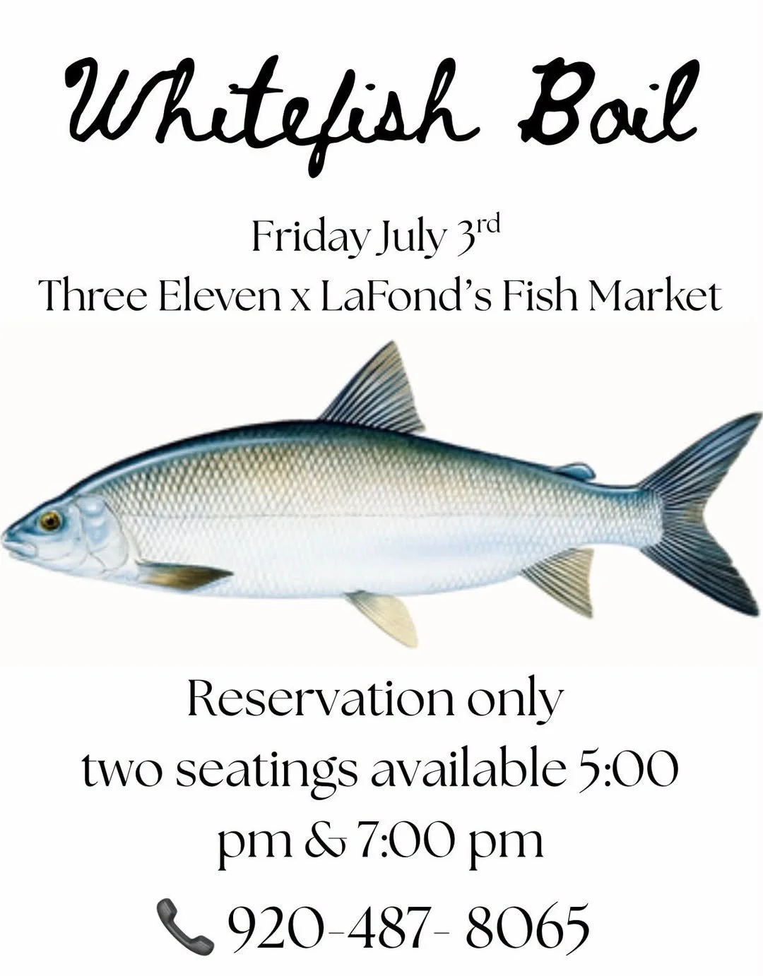 Whitefish Boil - Three Eleven x LaFond's Fish Market