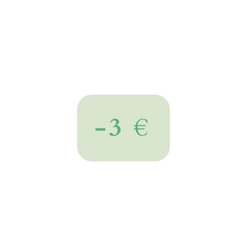 Écran montrant une réduction de 3 euros.