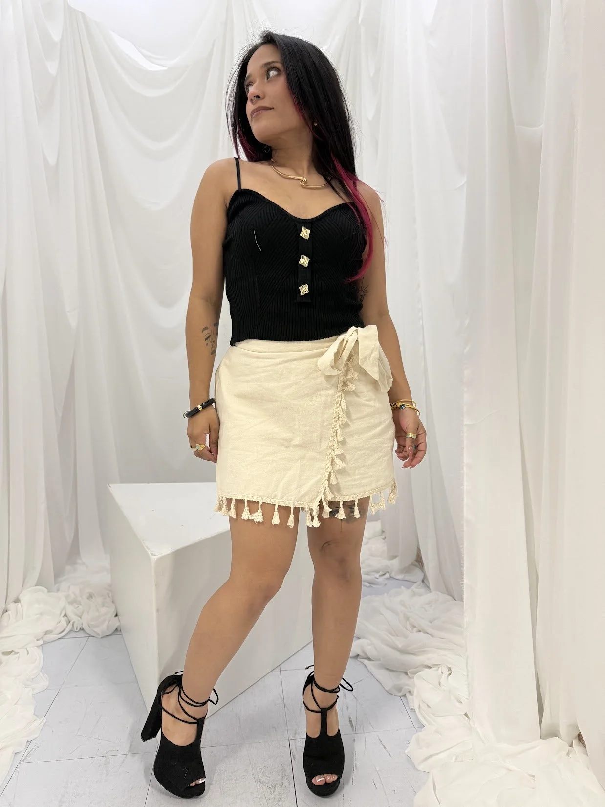 Apricot Mini Wrap Skort