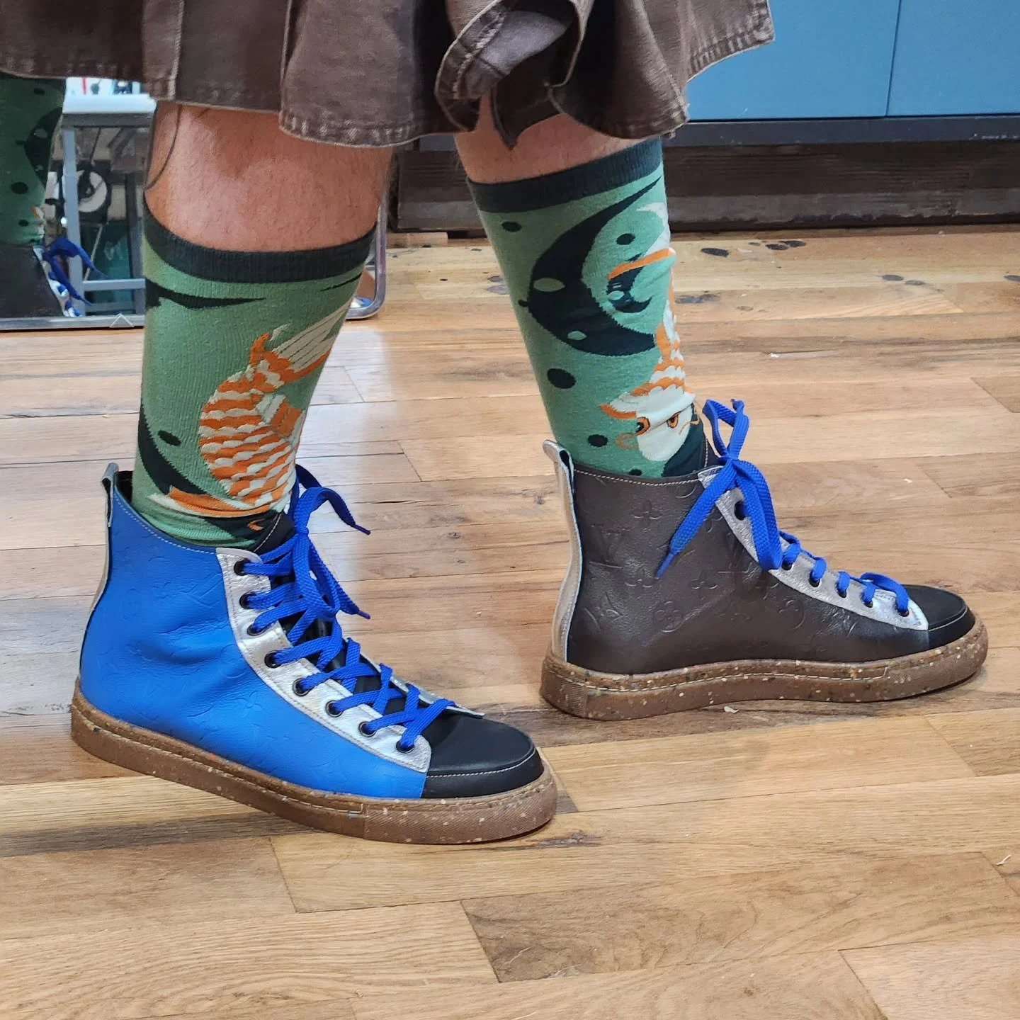 Sneakers to celebrate @aquabots, a favorite band! Nate has a whole outfit to attend their show next month.