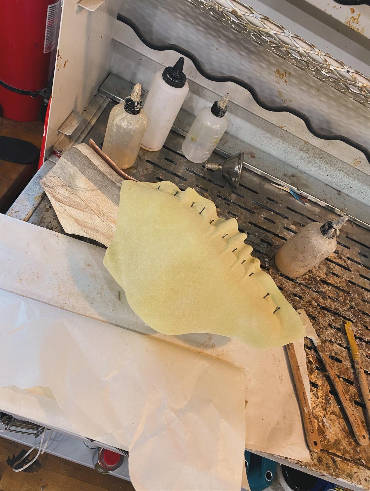 Stay tuned as this clown shoe is taking shape. #bespokeclownshoe