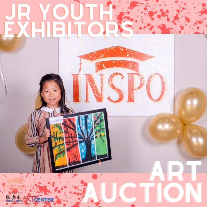Some of our Jr. Youth Exhibitors with their auction pieces + footage from our live art auction! 
Thank you so much to @kevin.zhang.photography for capturing these bright smiles from our young artists at our photo op wall!