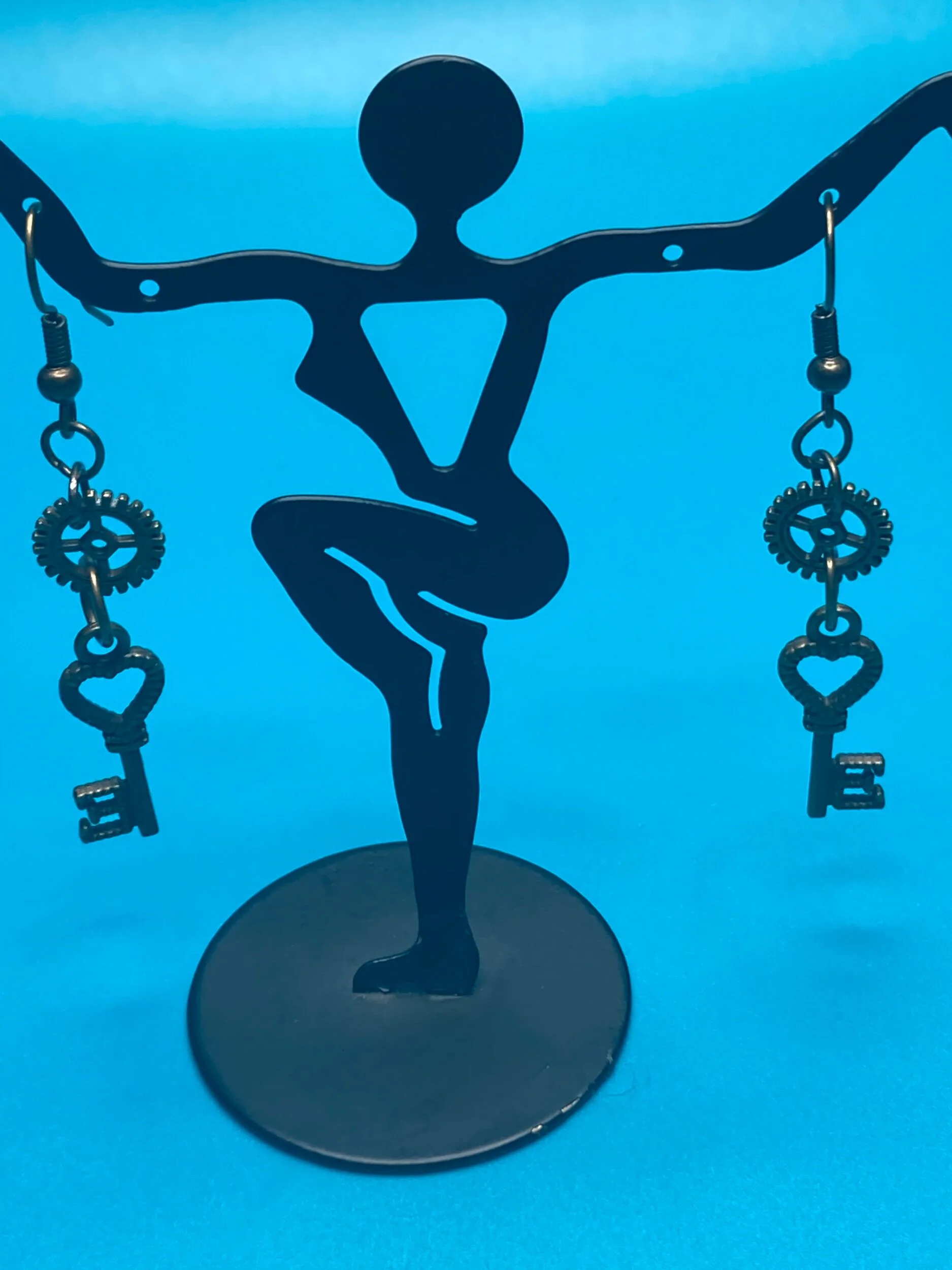 Petite Gear and Key Earrings