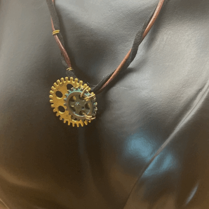 Dual Silver Watch Gear Key Necklace